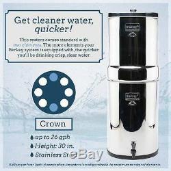 Crown Berkey Water Filter with 2 Black Filters FREE Shipping NEW