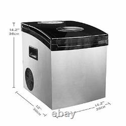 Crystal-clear Commercial Quality Solid Ice Maker portable Countertop Cube Maker