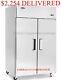Double Two 2-door Stainless Steel Refrigerator Commercial Store Nsf Food Cooler