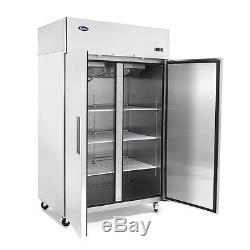 Double Two 2-Door Stainless Steel Refrigerator Commercial Store NSF Food Cooler