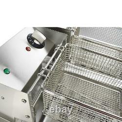 EZone Commercial Electric Twin Deep Fat Fryer 2x 10L-2.8kW Catering Takeaway