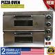 Electric 3000w Pizza Oven Commercial Double Deck Bake Oven Ceramic Stone Toaster
