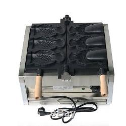 Electric 3x Fish Waffle Ice Cream Taiyaki Maker Baker 2KW Nonstick Commercial US