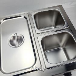 Electric Bain Marie Commercial Food Warmer 4 pans Stainless Steel Display