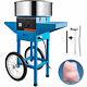 Electric Commercial Cotton Candy Machine / Floss Maker Blue Cart Stand