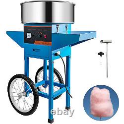 Electric Commercial Cotton Candy Machine /Floss Maker Blue Cart Stand