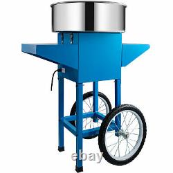Electric Commercial Cotton Candy Machine /Floss Maker Blue Cart Stand