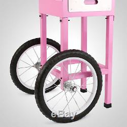 Electric Commercial Cotton Candy Machine / Floss Maker Pink Cart Stand