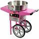 Electric Commercial Cotton Candy Machine / Floss Maker Pink Cart Stand Vivo