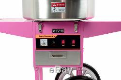 Electric Commercial Cotton Candy Machine / Floss Maker Pink Cart Stand VIVO
