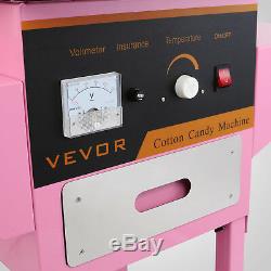 Electric Commercial Cotton Candy Machine / Floss Maker Pink WithCart Cover