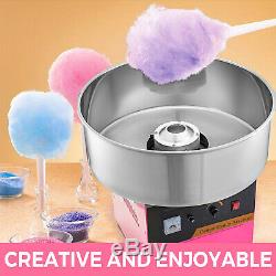 Electric Cotton Candy Machine Pink Floss Carnival With Cart&Cover Commercial