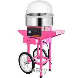 Electric Cotton Candy Machine Pink Floss Carnival With Cart&Cover Commercial