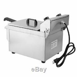 Electric Countertop Deep Fryer Tank Commercial Restaurant Steel with Nozzle BR