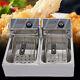 Electric Deep Fryer Single Tank Commercial Restaurant Stainless Steel 5000w 12l