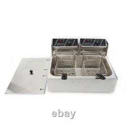 Electric Deep Fryer Single Tank Commercial Restaurant Stainless Steel 5000W 12L