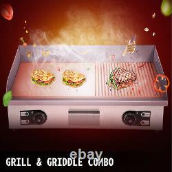 Electric Grill Griddle Grill Combo Commercial Grooved and Flat Top 30-inch 4400W