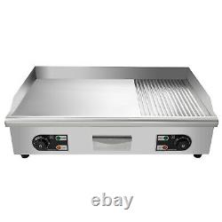 Electric Grill Griddle Grill Combo Commercial Grooved and Flat Top 30-inch 4400W