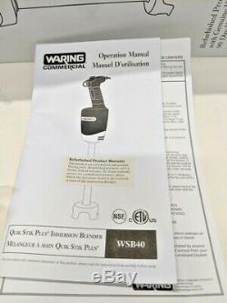 FACTORY REFURBISHED Waring WSB40 10 Immersion Blender Mixer COMMERCIAL WARRANTY