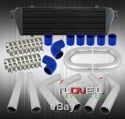 Fimc Turbo Intercooler+Silicone Coupler Blue+Piping Kit+Stainless Steel Clamps
