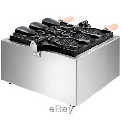 Fish Waffle Ice Cream Taiyaki Maker Baker 3pcs Electric 2KW Nonstick Commercial