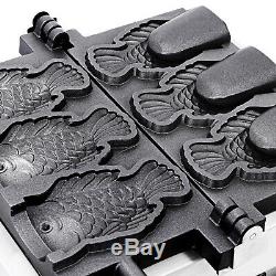Fish Waffle Ice Cream Taiyaki Maker Baker 3pcs Electric 2KW Nonstick Commercial