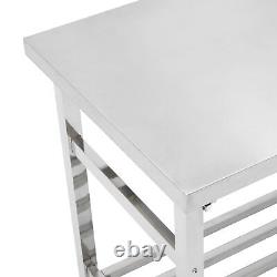 Foldable Commercial Worktable Stainless Steel 47 x 24 NSF Kitchen Prep Table