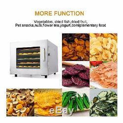 Food Dehydrator 6 Tier Stainless Steel Fruit Jerky Meat Dryer Blower Commercial