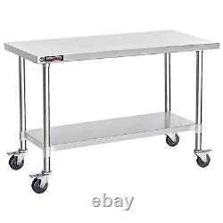 Food Prep Stainless Steel Table 30 X 60 Inch Metal Table Cart Commercial Wo