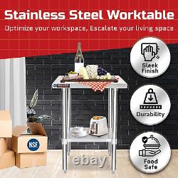Food Prep Stainless Steel Table Durasteel 30 X 24 Inch Commercial Metal Workbe
