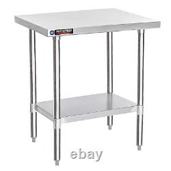 Food Prep Stainless Steel Table Durasteel 30 X 24 Inch Commercial Metal Workbe