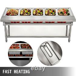 Food Warmer 5-Pan Buffet Steam Table Bain Marie 3750W Restaurant Commercial 220V