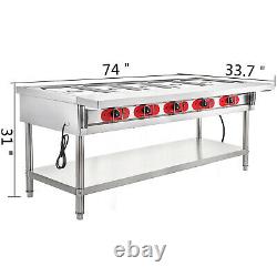 Food Warmer 5-Pan Buffet Steam Table Bain Marie 3750W Restaurant Commercial 220V
