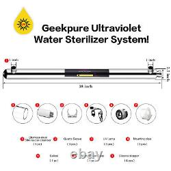 Geekpure Ultraviolet Light Water Purifier UV 55w 12GPM For Whole House 1 Port
