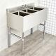 Giantex Nsf Stainless Steel Utility Sink 3 Compartment Commercial Sink Sillver