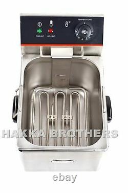 Hakka 7500W Electric Countertop Deep Fryer Dual Tank Commercial Restaurant 2x8L