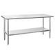 Hally Stainless Steel Table For Prep & Work 24 X 72 Inches, Nsf Commercial Heavy