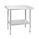 Hally Stainless Steel Table For Prep & Work 24 X 36 Inches, Nsf Commercial He