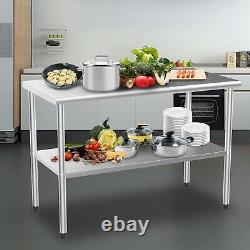 Heavy Duty 48'' x 24'' Stainless Steel Commercial Kitchen Prep Table for Hotel