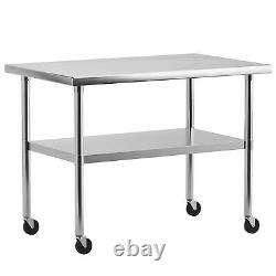 Heavy Duty Metal Stainless Steel Table Worktables for Commercial Kitchen Work US