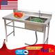 Heavy-duty Commercial Kitchen Stainless Steel Free Standing Sink With Faucet