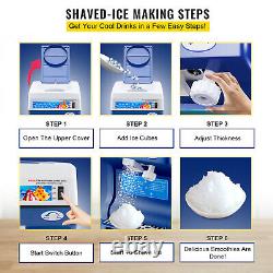 Ice Shaver Crusher Snow Cone Maker Machine Food Grade Commercial Stainless Steel