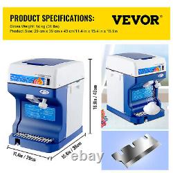 Ice Shaver Crusher Snow Cone Maker Machine Food Grade Commercial Stainless Steel