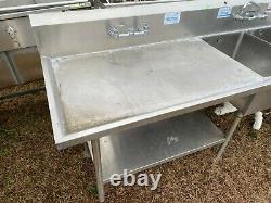 John Boos 96 x 30 Commercial Stainless Steel 2 Compartment Sink Table Combo