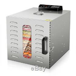 KWASYO Commercial 10 Tray Stainless Steel Food Dehydrator 55L Fruit Meat Jerky