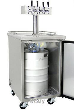 Kegco 4 Tap Commercial Beer Keg Dispenser Stainless Kegerator NO DISPENSE KIT