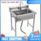 Kitchen Sink Stainless Steel Commercial 1 Compartment Utility Sink With Faucet