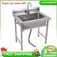 Kitchen Sink Stainless Steel Commercial 1 Compartment Utility Sink With Faucet Top