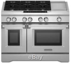 Kitchenaid 6-Burner with Griddle, Dual Fuel Freestanding Range, Commercial-Style