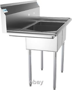 Koolmore 2 Compartment Stainless Steel NSF Commercial Kitchen Prep & Utility Sin